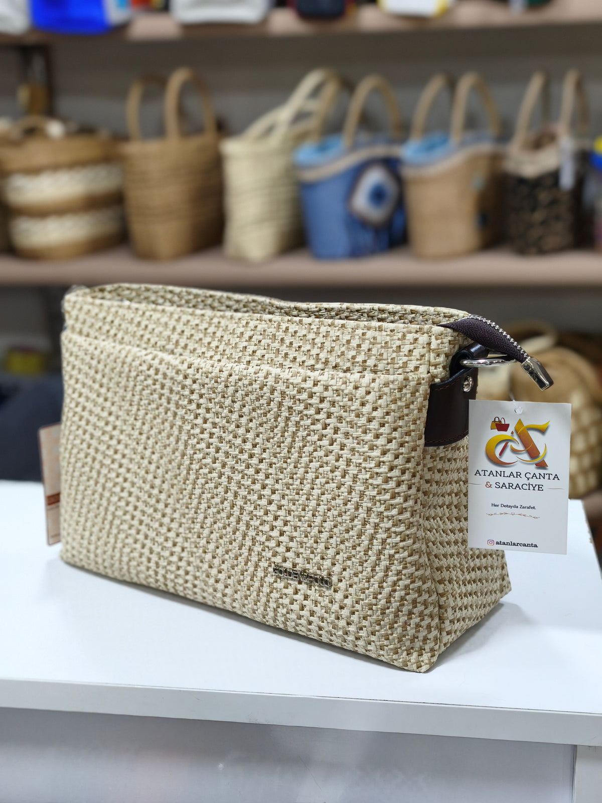 Golden Polo (GP1440) Krem-Kahve - Kol ve Çapraz Çanta