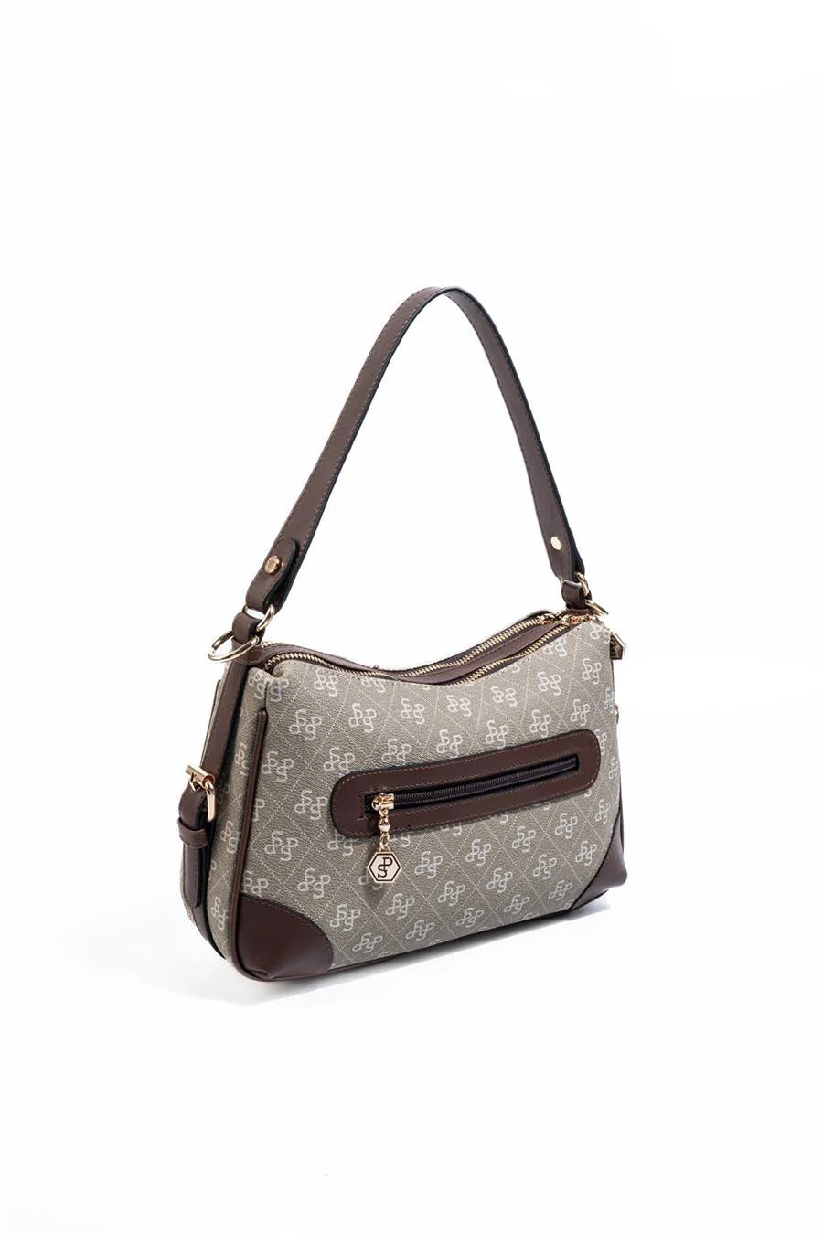 Silver&Polo Yeşil - Kahve  SP1269 Logolu Omuz Çantası