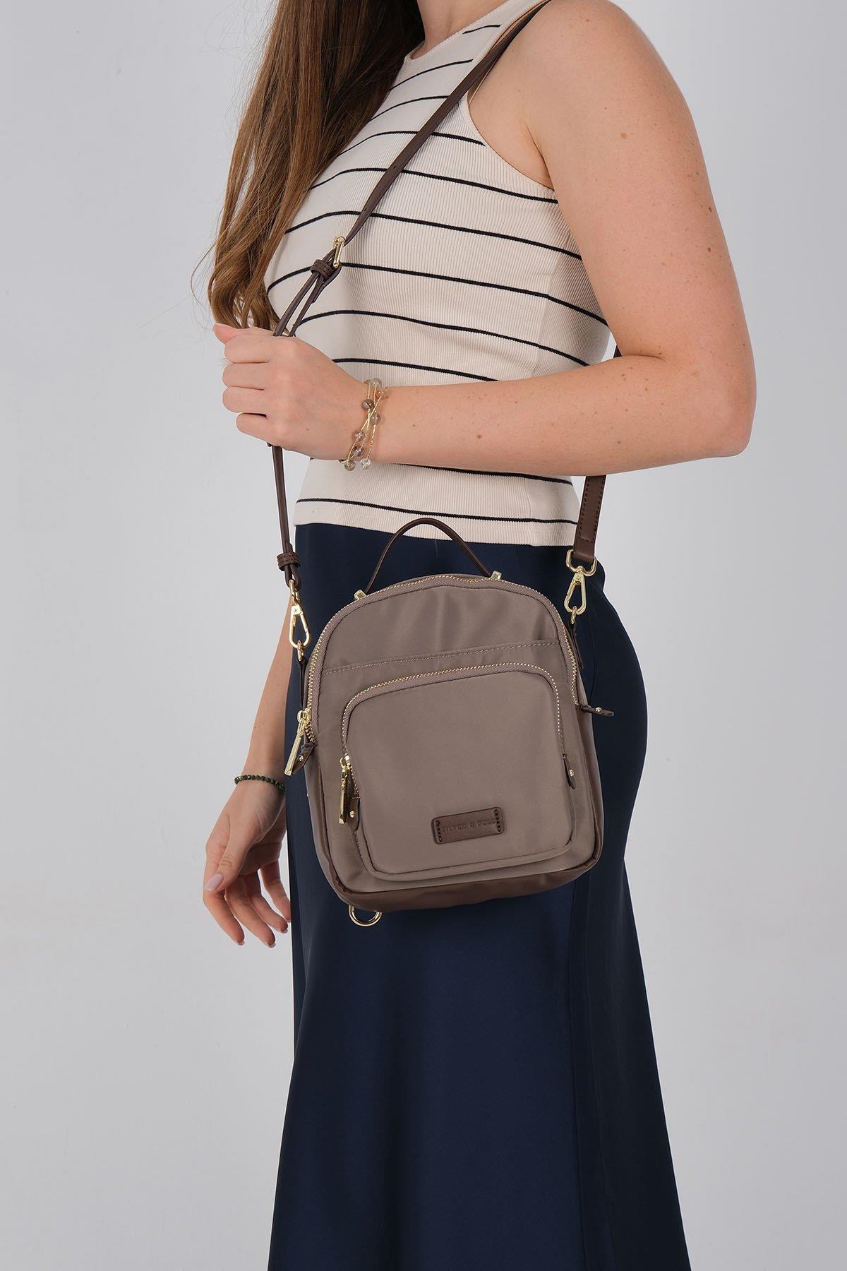 Silver&Polo Kum - Kahve SP1220 Çapraz ve Sırt Çanta