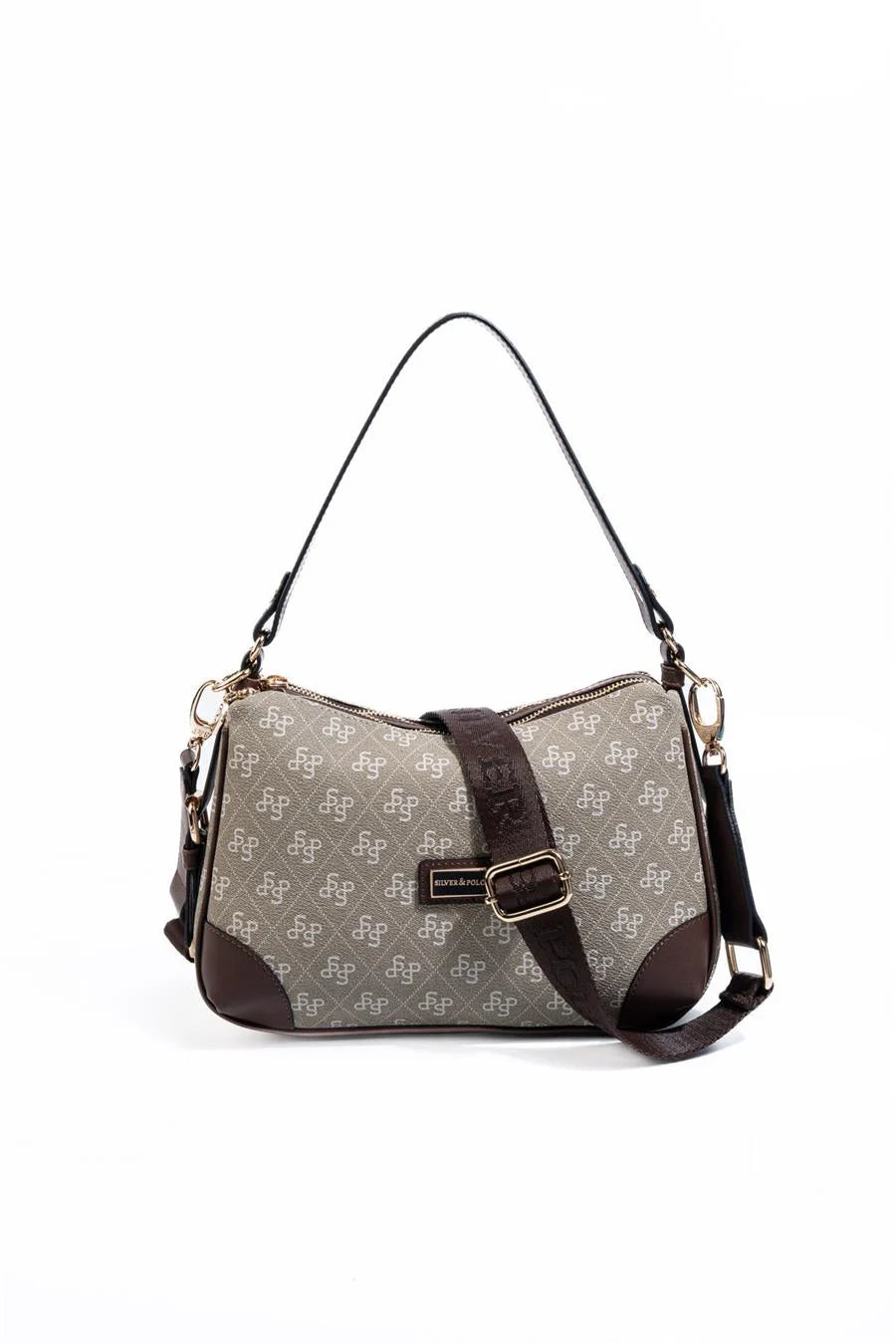 Silver&Polo Yeşil - Kahve  SP1269 Logolu Omuz Çantası