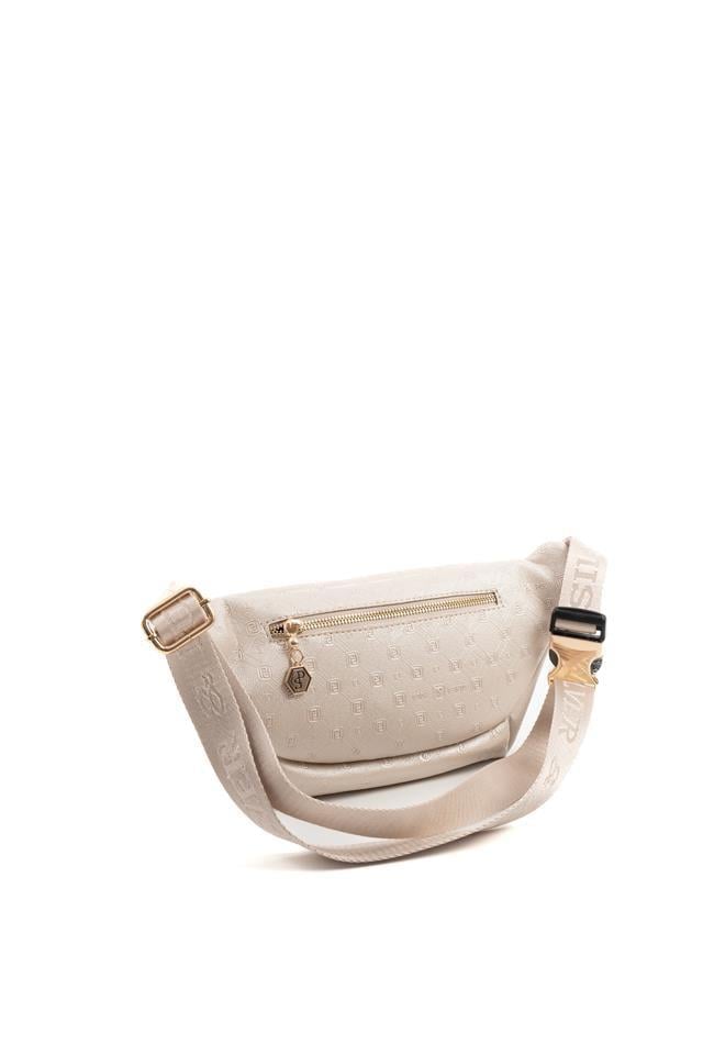 Silver & Polo Bej - S.Bej SP1192 Logolu Kadın Bel Çantası