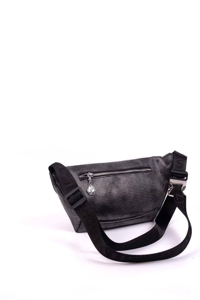Silver & Polo M.Gümüş - Siyah SP1192 Petek Kadın Bel Çantası