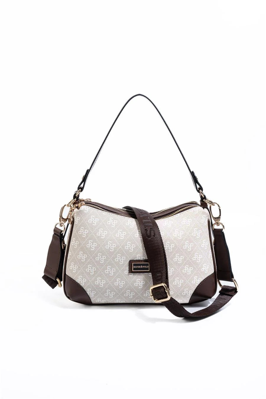 Silver&Polo Taş - Kahve  SP1269 Logolu Omuz Çantası