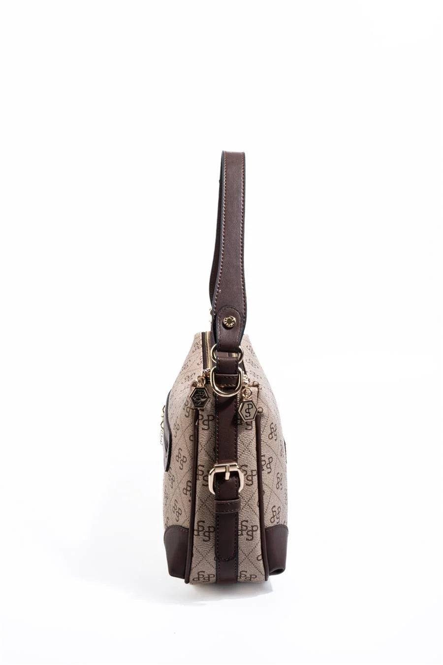 Silver&Polo Koyu Bej - Kahve  SP1269 Logolu Omuz Çantası